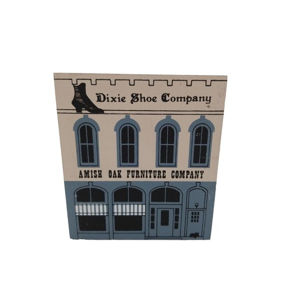 VTG Cat's Meow Village Amish Oak Furniture Dixie Shoe Company Series V Signed - Picture 7 of 9